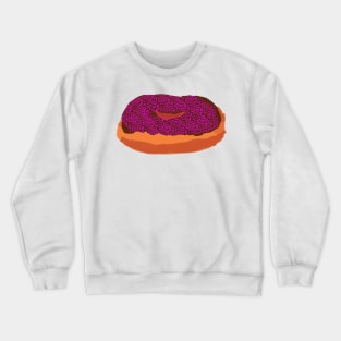 Chocolate Donut with Pink Sprinkles Crewneck Sweatshirt